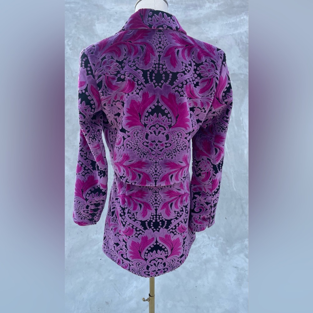 Free People Anna Sui Purple Paisley Velvet Skirt and Blazer Set Block Party Set - Picture 6 of 6